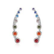 925 Sterling Silver Chakra Earrings Yoga Jewelry - In Balance Spirit