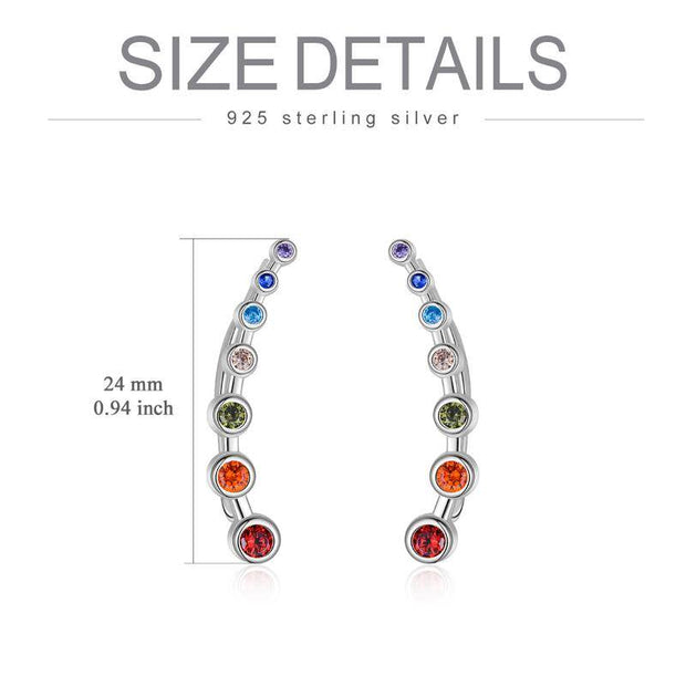 925 Sterling Silver Chakra Earrings Yoga Jewelry - In Balance Spirit