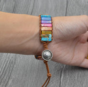 Chakra Leather Wrap Bracelet - In Balance Spirit
