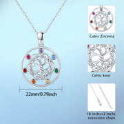 Chakra Tree Of Life Necklace in 925 Sterling Silver - In Balance Spirit