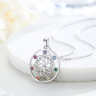 Chakra Tree Of Life Necklace in 925 Sterling Silver - In Balance Spirit