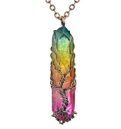 Healing Crystal Life Tree Necklace - In Balance Spirit