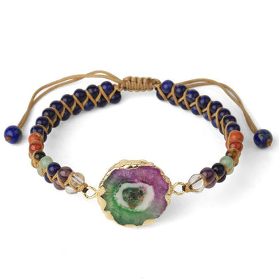 Lapis Lazuli Natural Crystal Beaded Braided Yoga Bracelet - In Balance Spirit