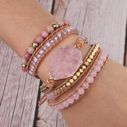 Love Rose Quartz Wrap Bracelet - In Balance Spirit