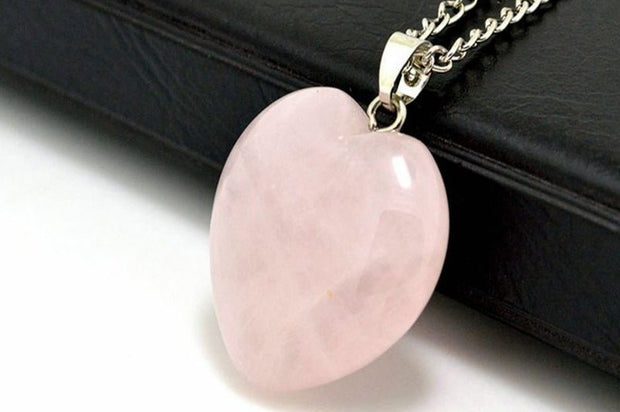 Rose Quartz Love Heart Necklace - In Balance Spirit